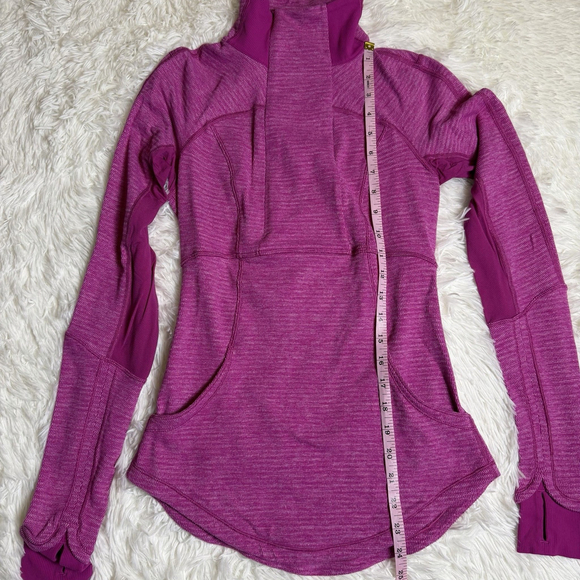 Lululemon Base Runner 1/2 ZipMini Check Pique Raspberry / Raspberry - Picture 9 of 10